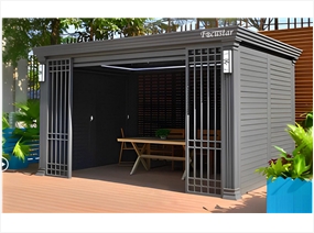 Buildings, Transportable, Of metal